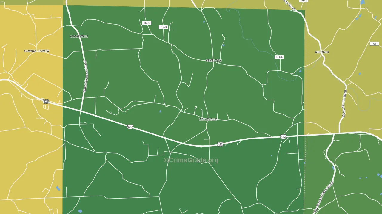 16034, PA Map of Drug-Related Crime Rates