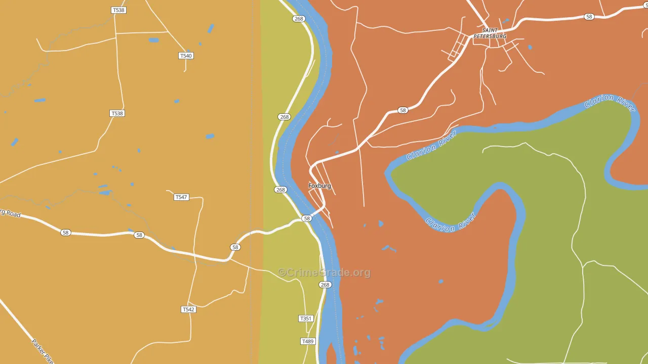 16036, PA Map of Drug-Related Crime Rates