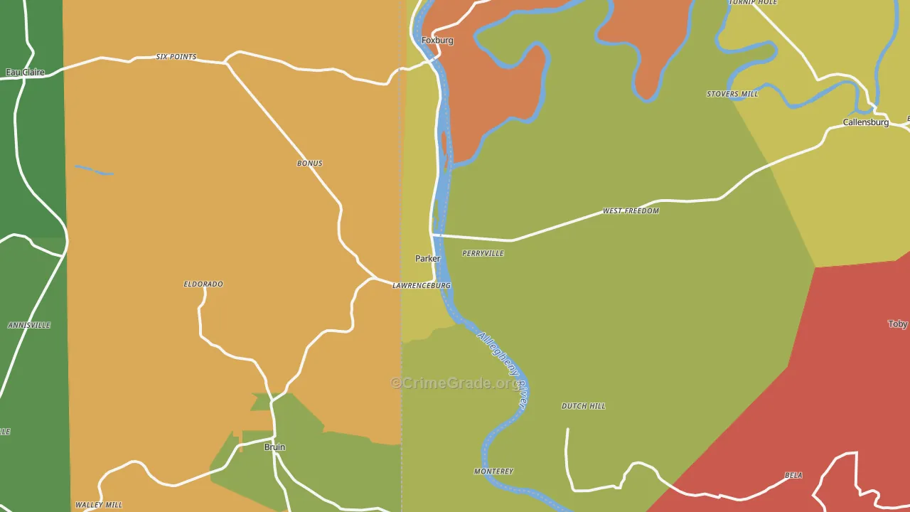 16049, PA Map of Drug-Related Crime Rates