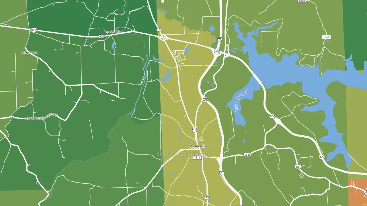 16051, PA Map of Drug-Related Crime Rates