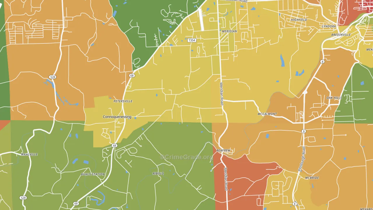 16053, PA Map of Drug-Related Crime Rates
