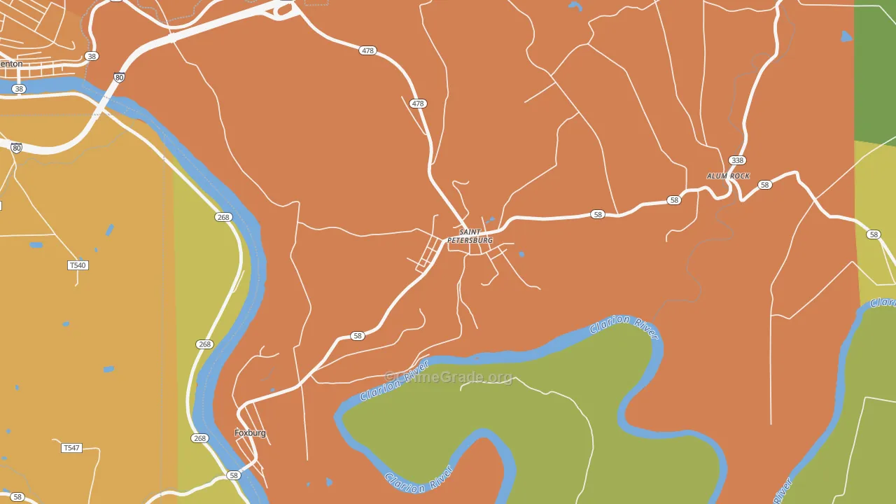 16054, PA Map of Drug-Related Crime Rates