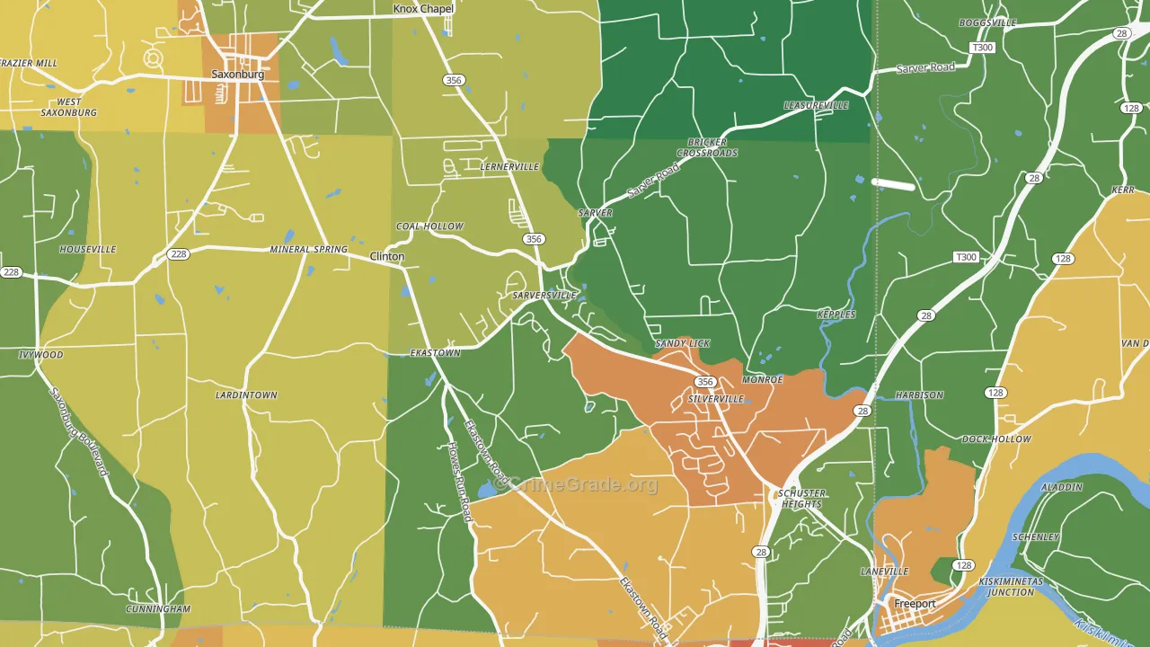 16055, PA Map of Drug-Related Crime Rates