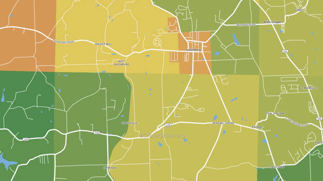 16056, PA Map of Drug-Related Crime Rates