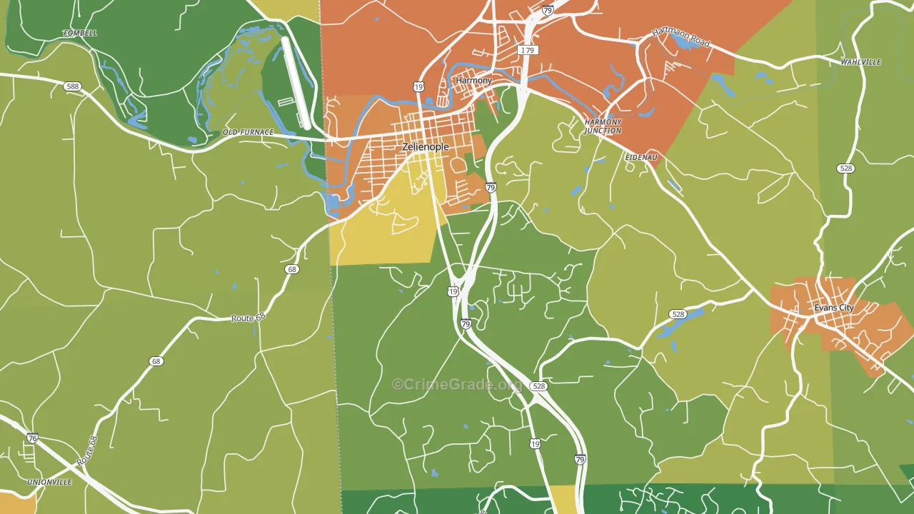 16063, PA Map of Drug-Related Crime Rates