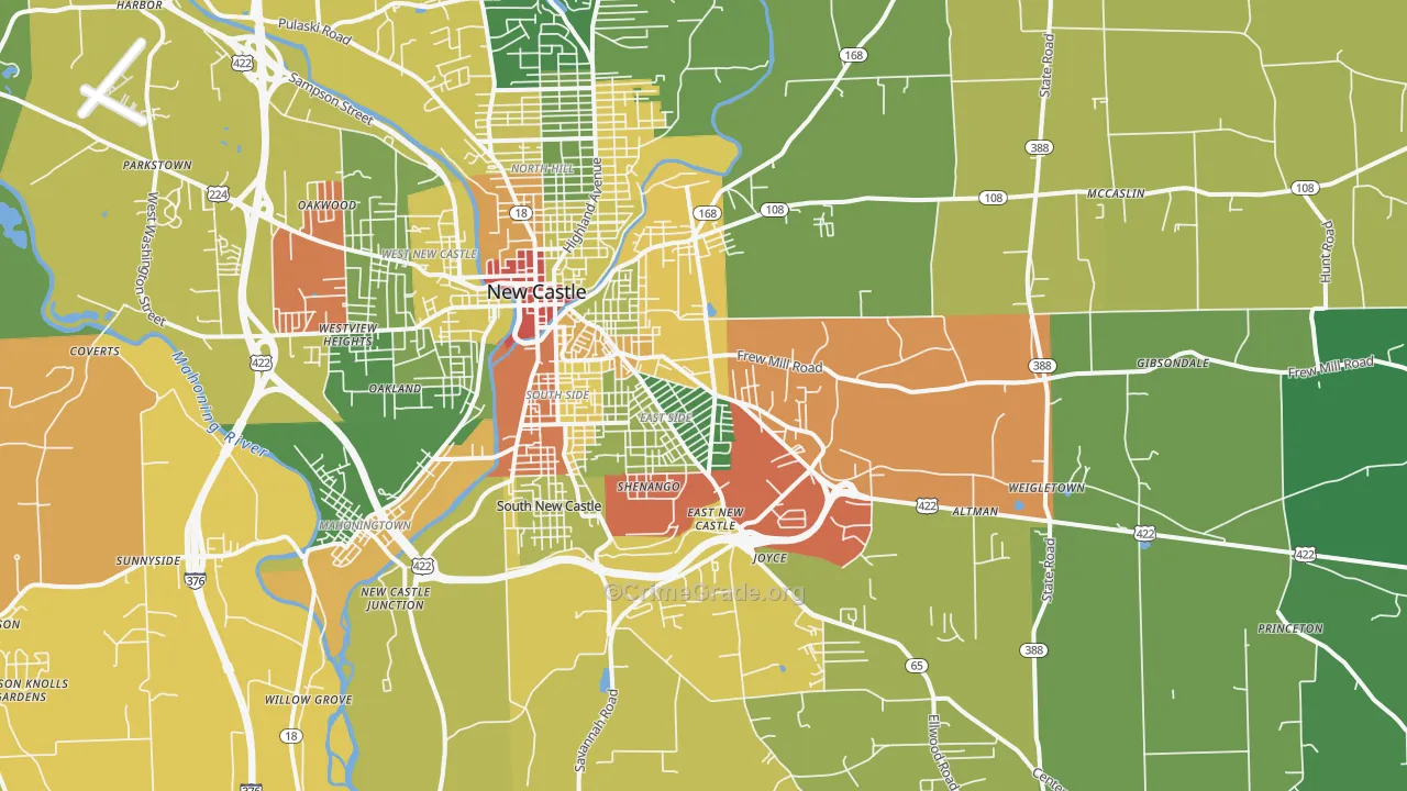 16101, PA Map of Drug-Related Crime Rates