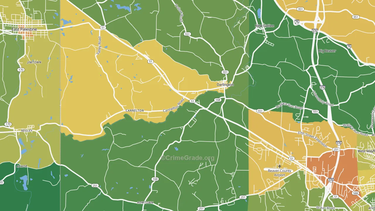 16115, PA Map of Drug-Related Crime Rates