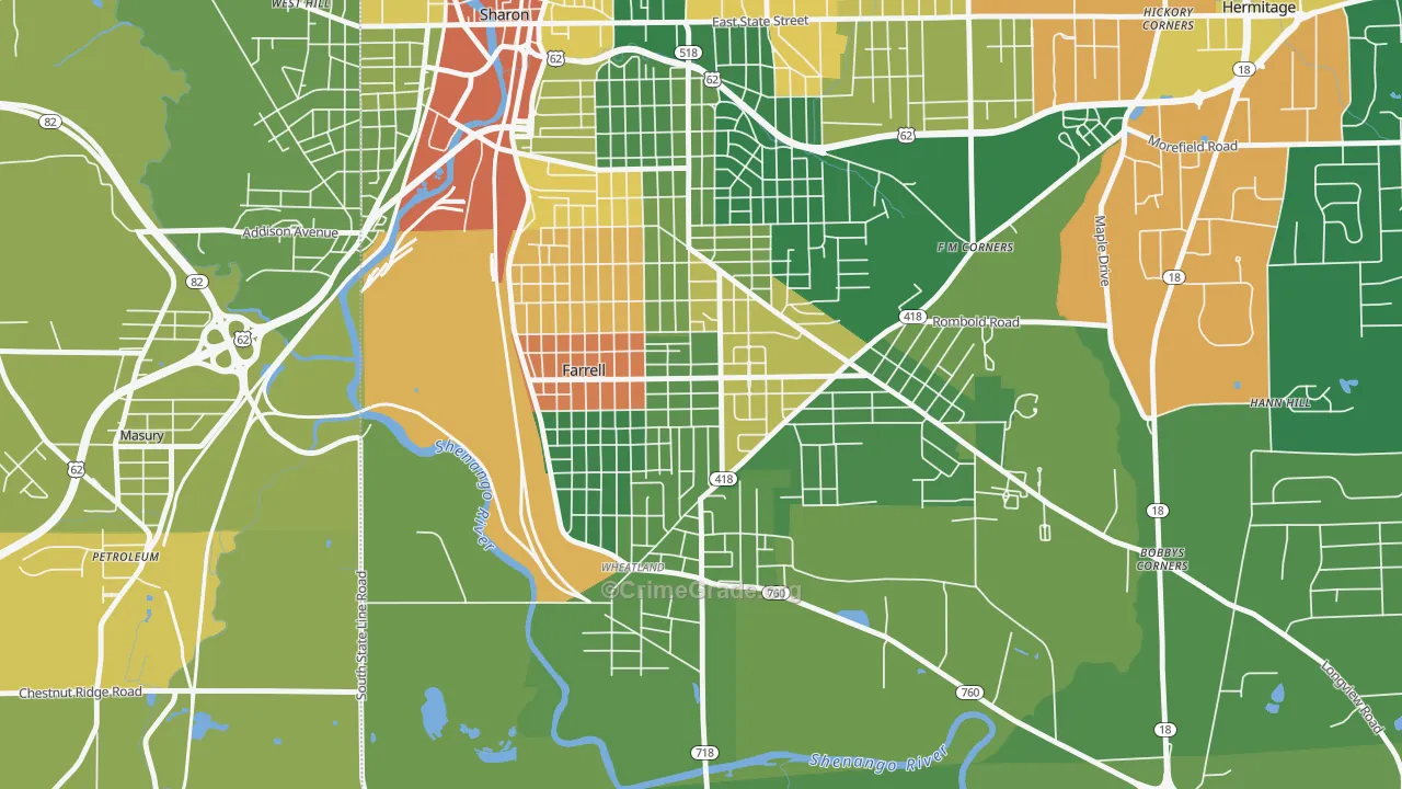 16121, PA Map of Drug-Related Crime Rates
