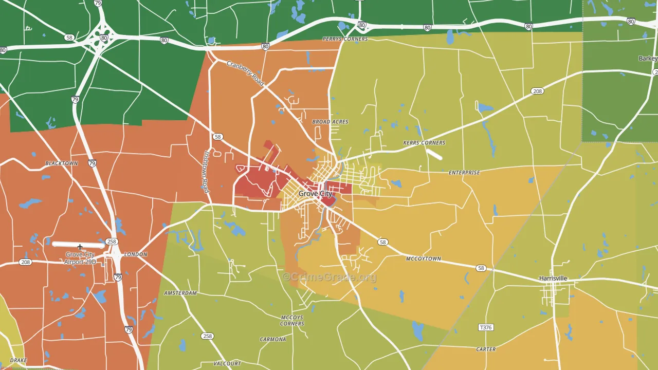 16127, PA Map of Drug-Related Crime Rates