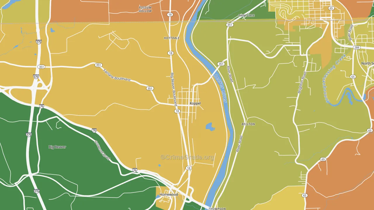 16136, PA Map of Drug-Related Crime Rates