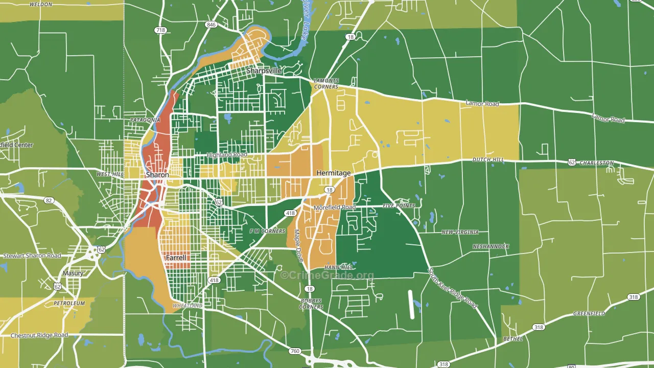 16148, PA Map of Drug-Related Crime Rates