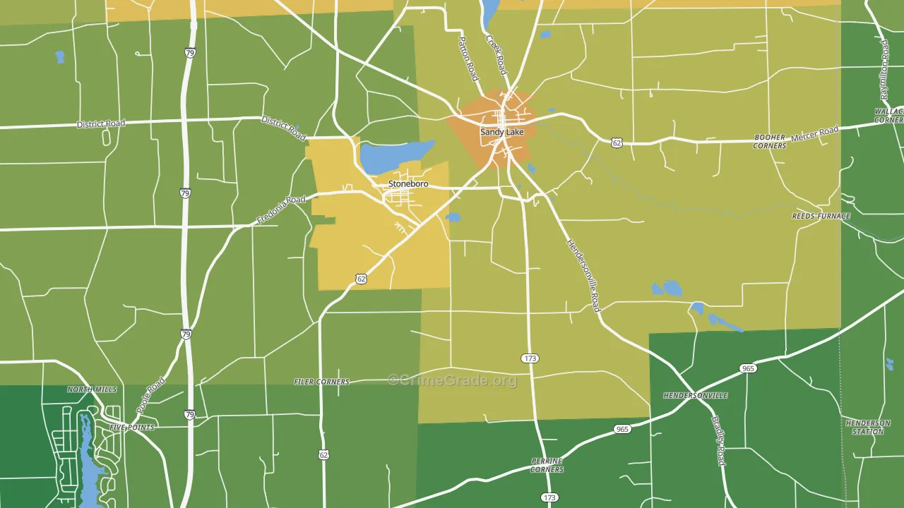 16153, PA Map of Drug-Related Crime Rates
