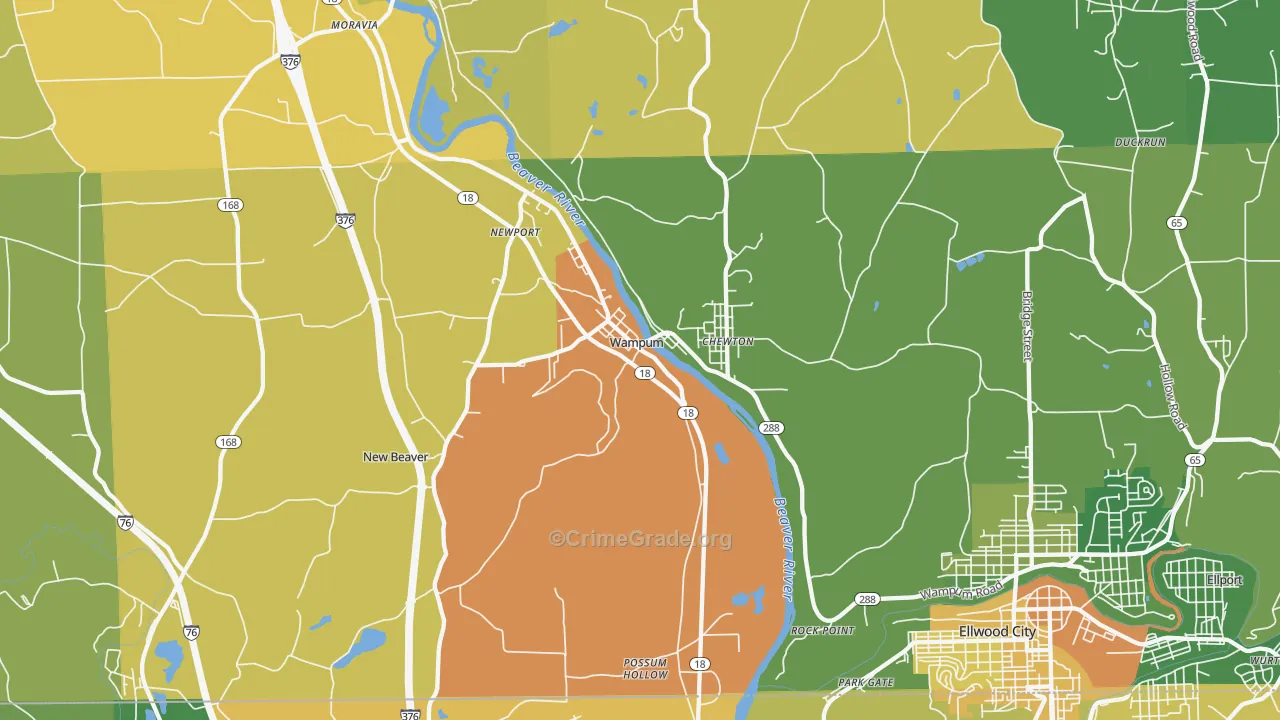 16157, PA Map of Drug-Related Crime Rates