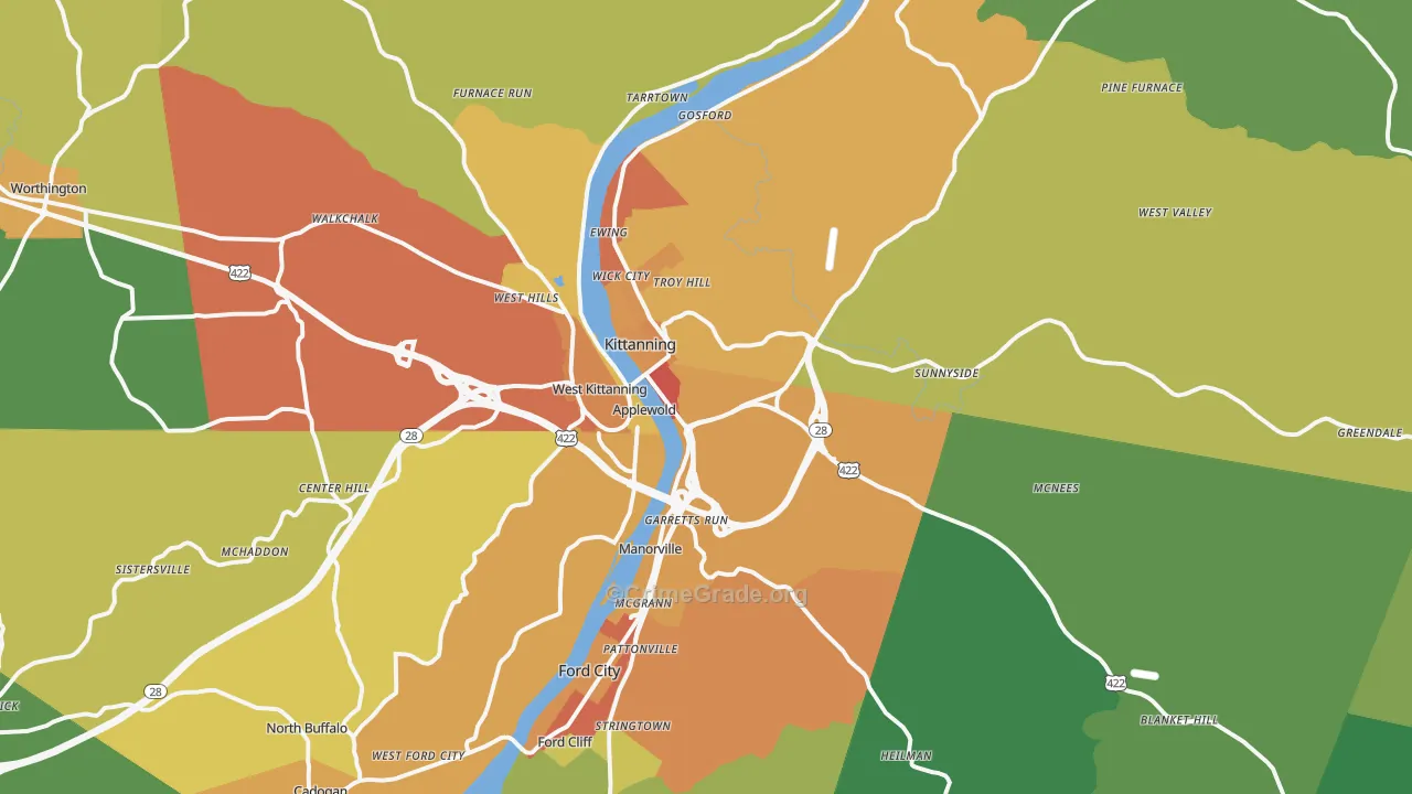 16201, PA Map of Drug-Related Crime Rates