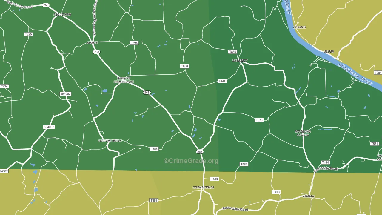 16218, PA Map of Drug-Related Crime Rates