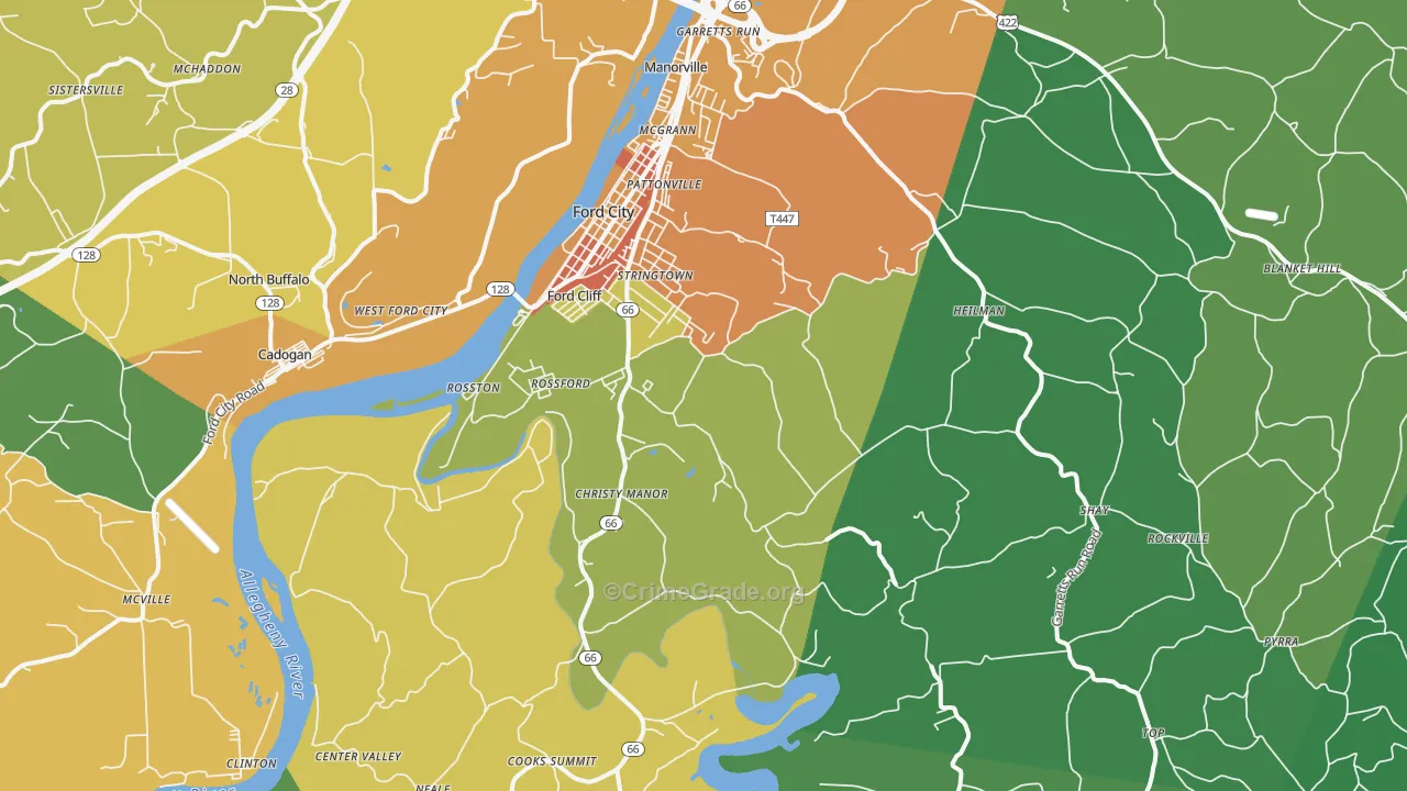 16226, PA Map of Drug-Related Crime Rates