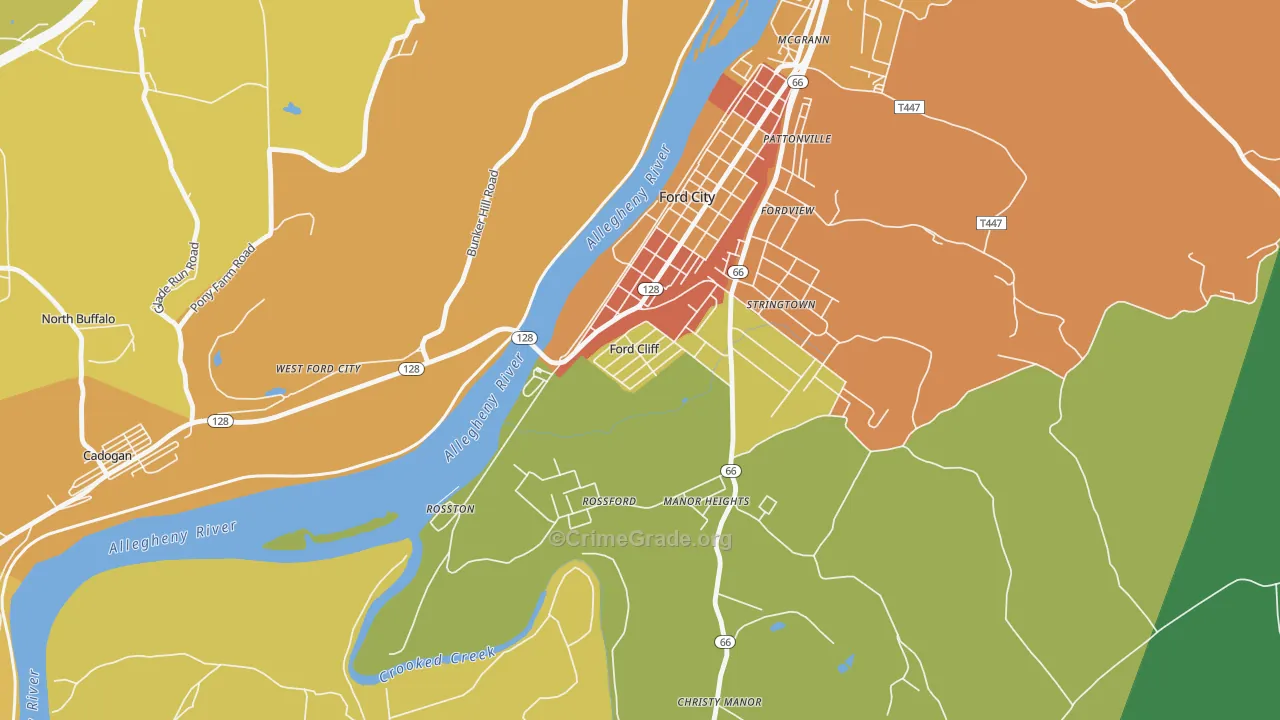 16228, PA Map of Drug-Related Crime Rates