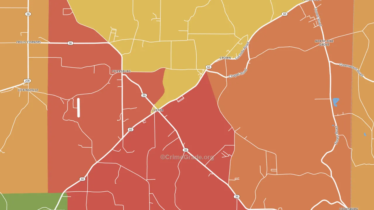 16233, PA Map of Drug-Related Crime Rates