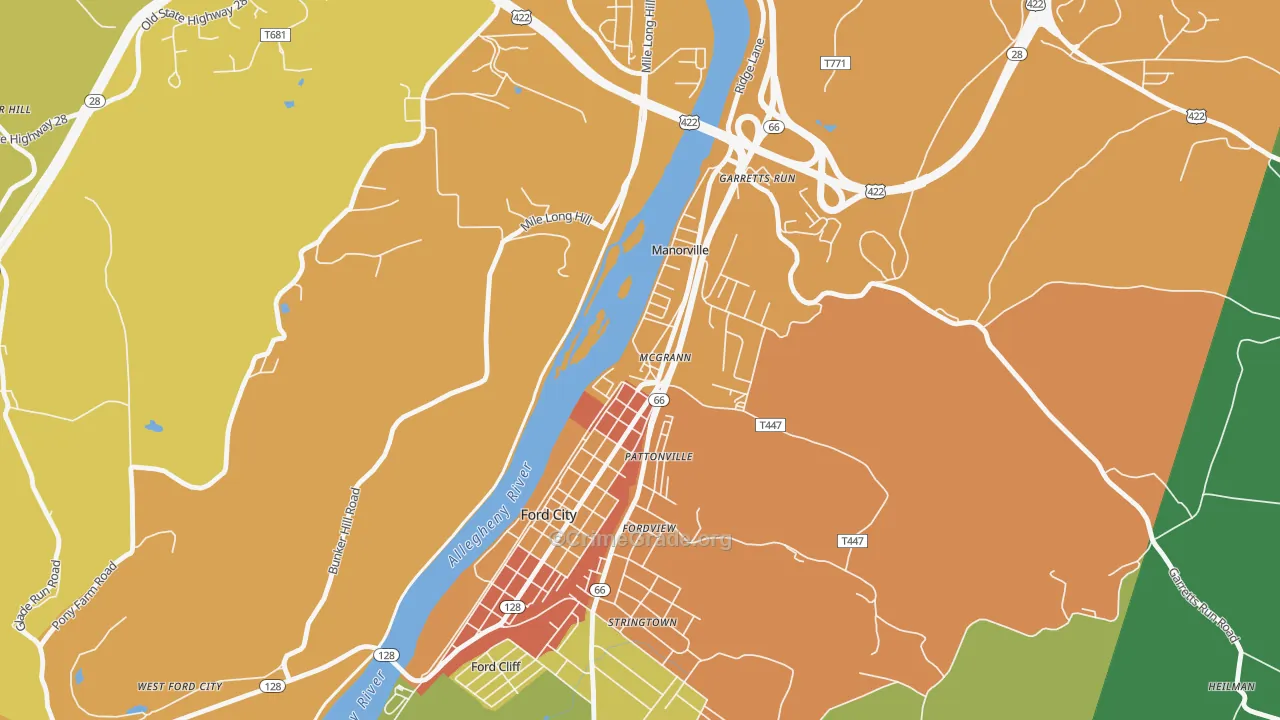 16236, PA Map of Drug-Related Crime Rates