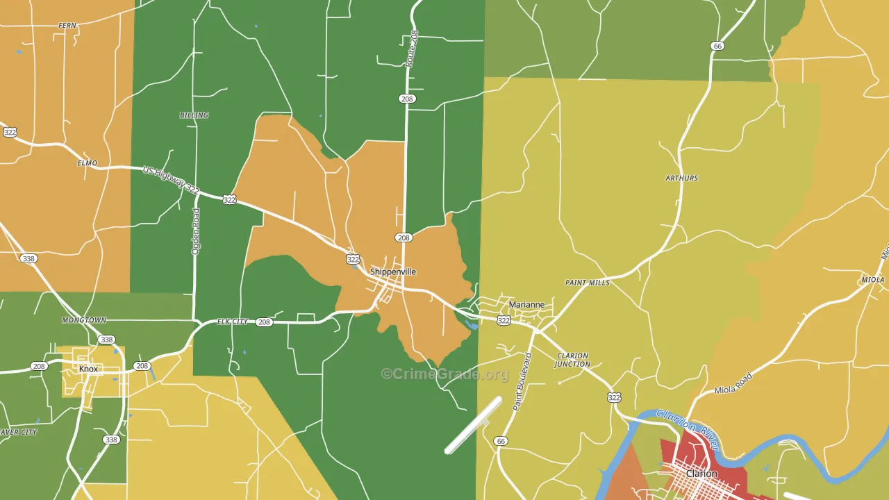 16254, PA Map of Drug-Related Crime Rates