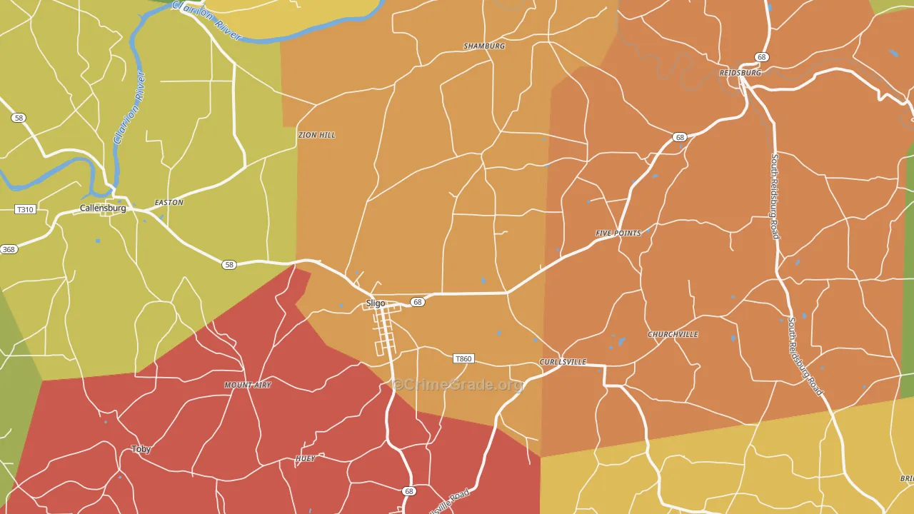 16255, PA Map of Drug-Related Crime Rates