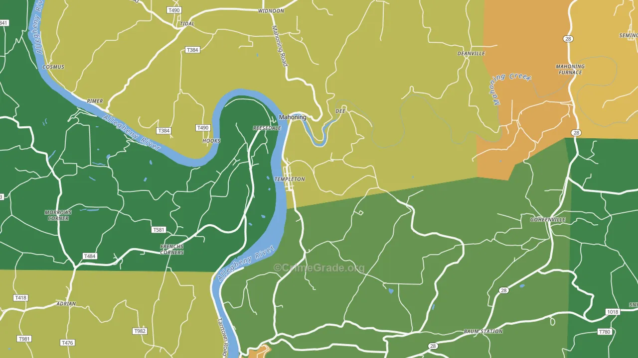 16259, PA Map of Drug-Related Crime Rates