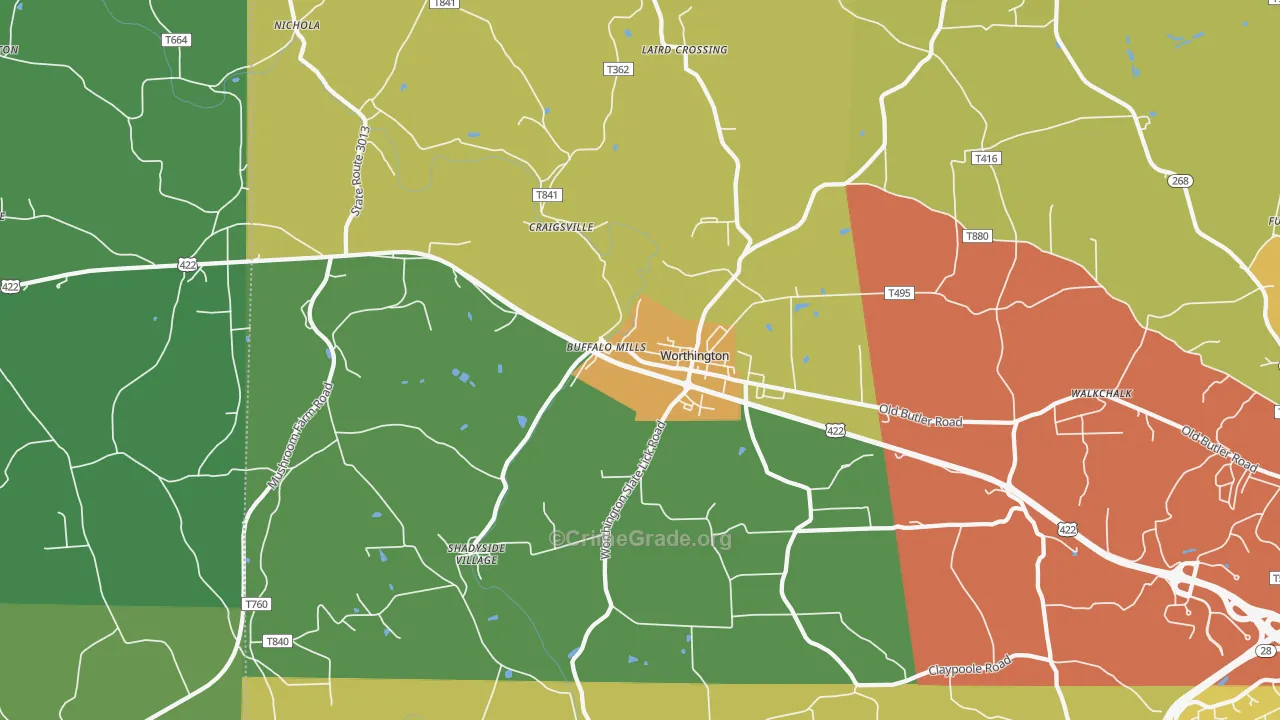 16262, PA Map of Drug-Related Crime Rates