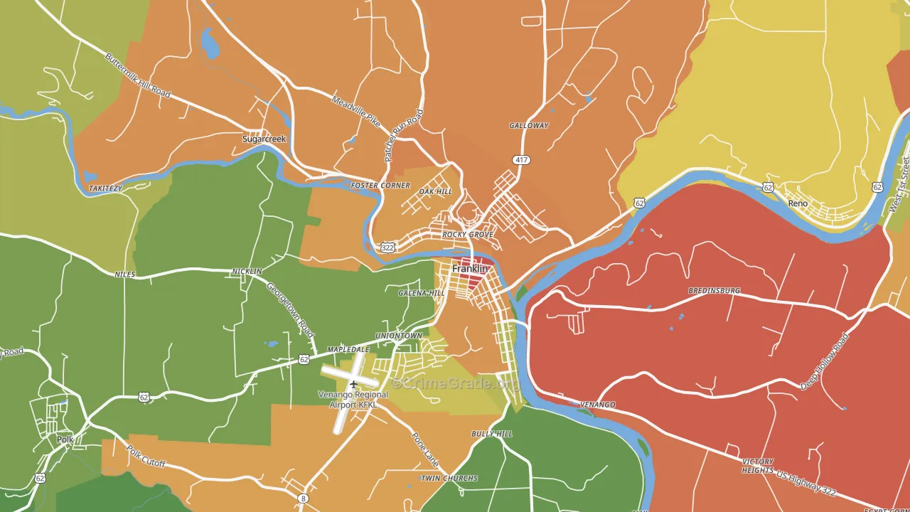 16323, PA Map of Drug-Related Crime Rates