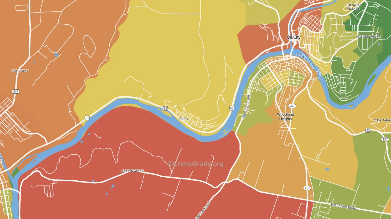 16343, PA Map of Drug-Related Crime Rates