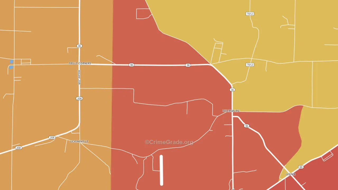 16361, PA Map of Drug-Related Crime Rates