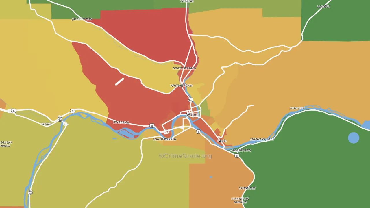 16365, PA Map of Drug-Related Crime Rates