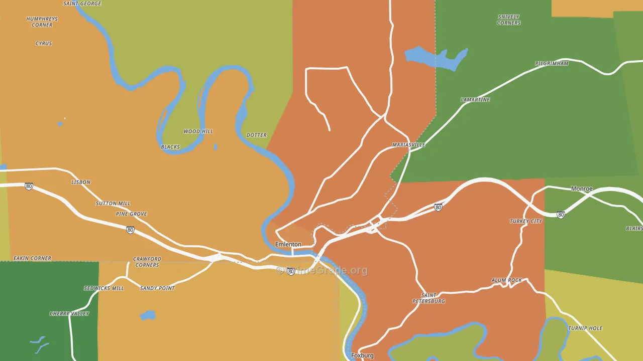 16373, PA Map of Drug-Related Crime Rates