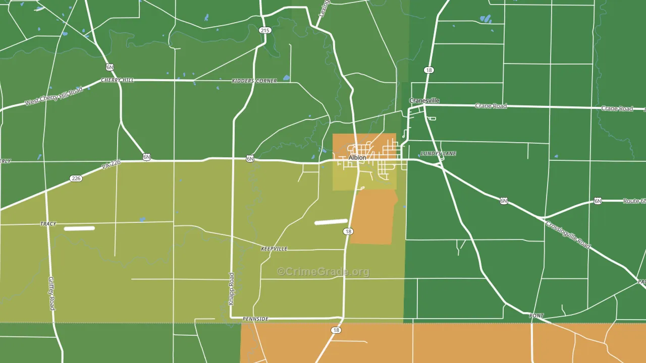 16401, PA Map of Drug-Related Crime Rates