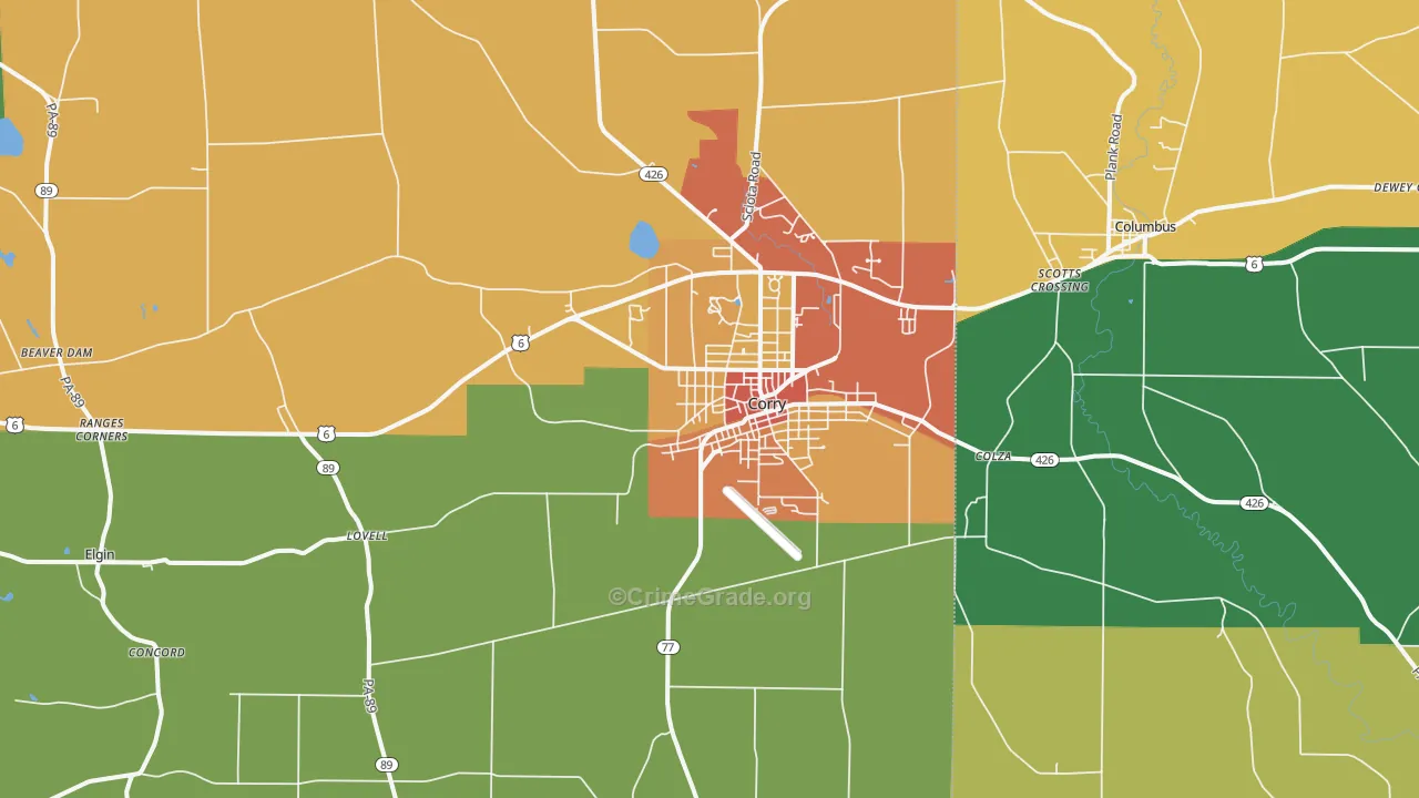 16407, PA Map of Drug-Related Crime Rates