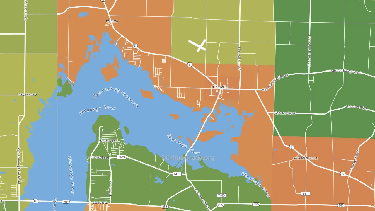 16424, PA Map of Drug-Related Crime Rates