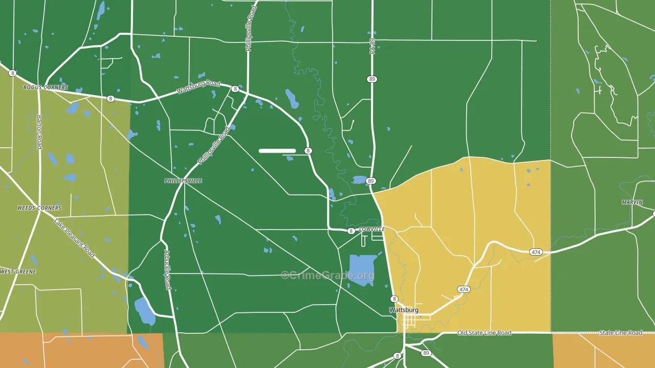 16442, PA Map of Drug-Related Crime Rates