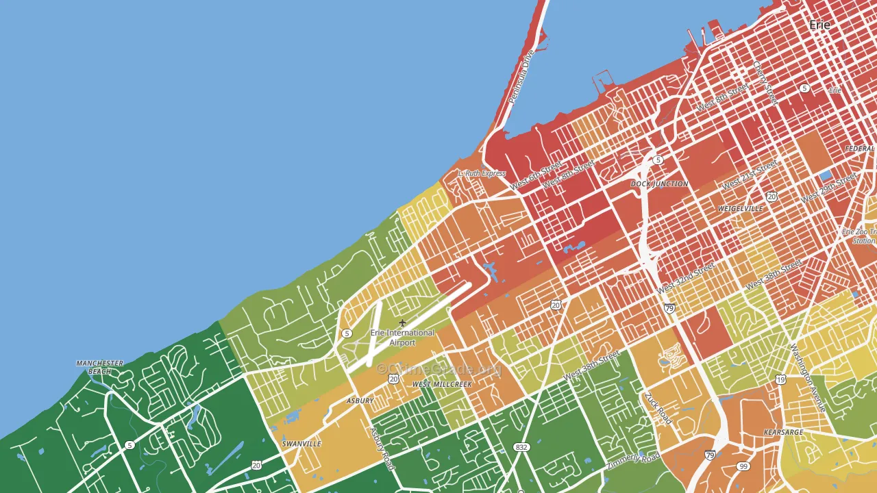 16505, PA Map of Drug-Related Crime Rates