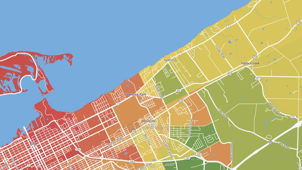 16511, PA Map of Drug-Related Crime Rates