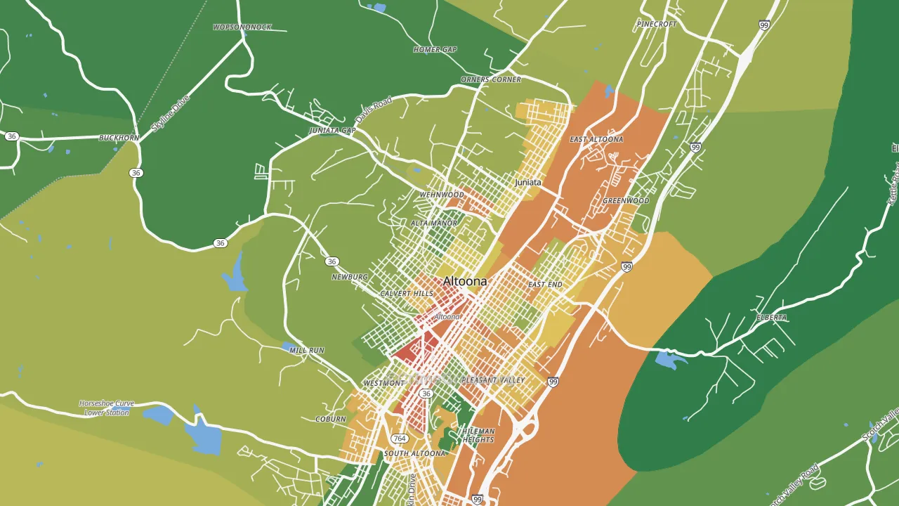 16601, PA Map of Drug-Related Crime Rates