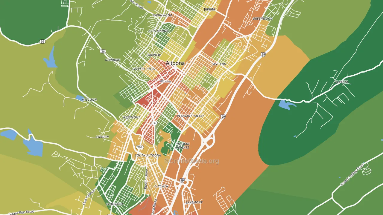 16602, PA Map of Drug-Related Crime Rates