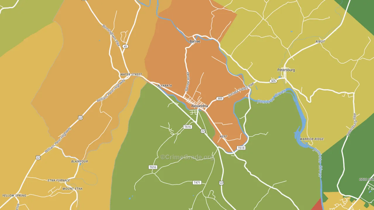 16611, PA Map of Drug-Related Crime Rates