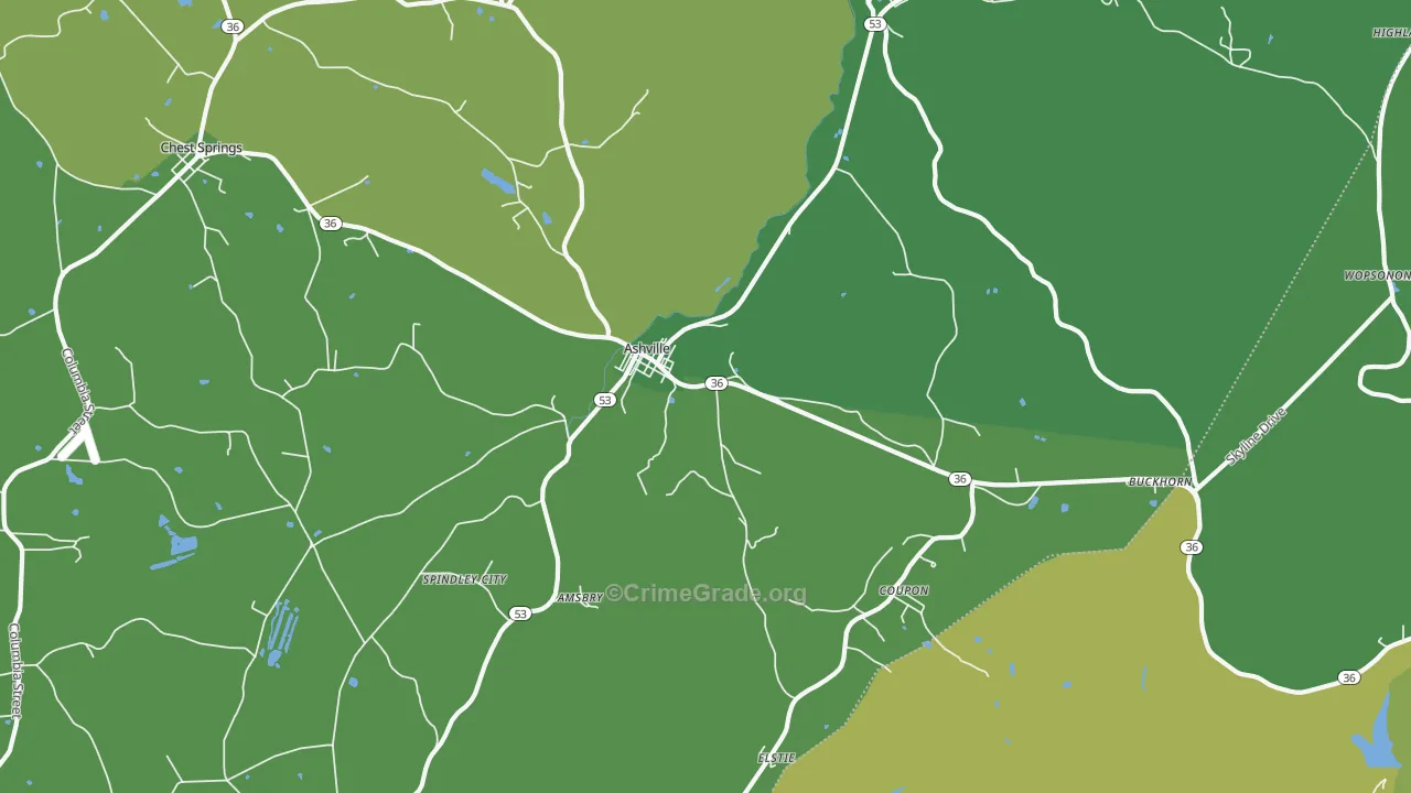 16613, PA Map of Drug-Related Crime Rates