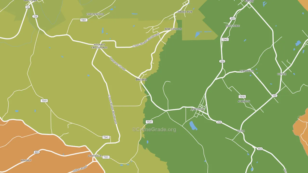 16616, PA Map of Drug-Related Crime Rates