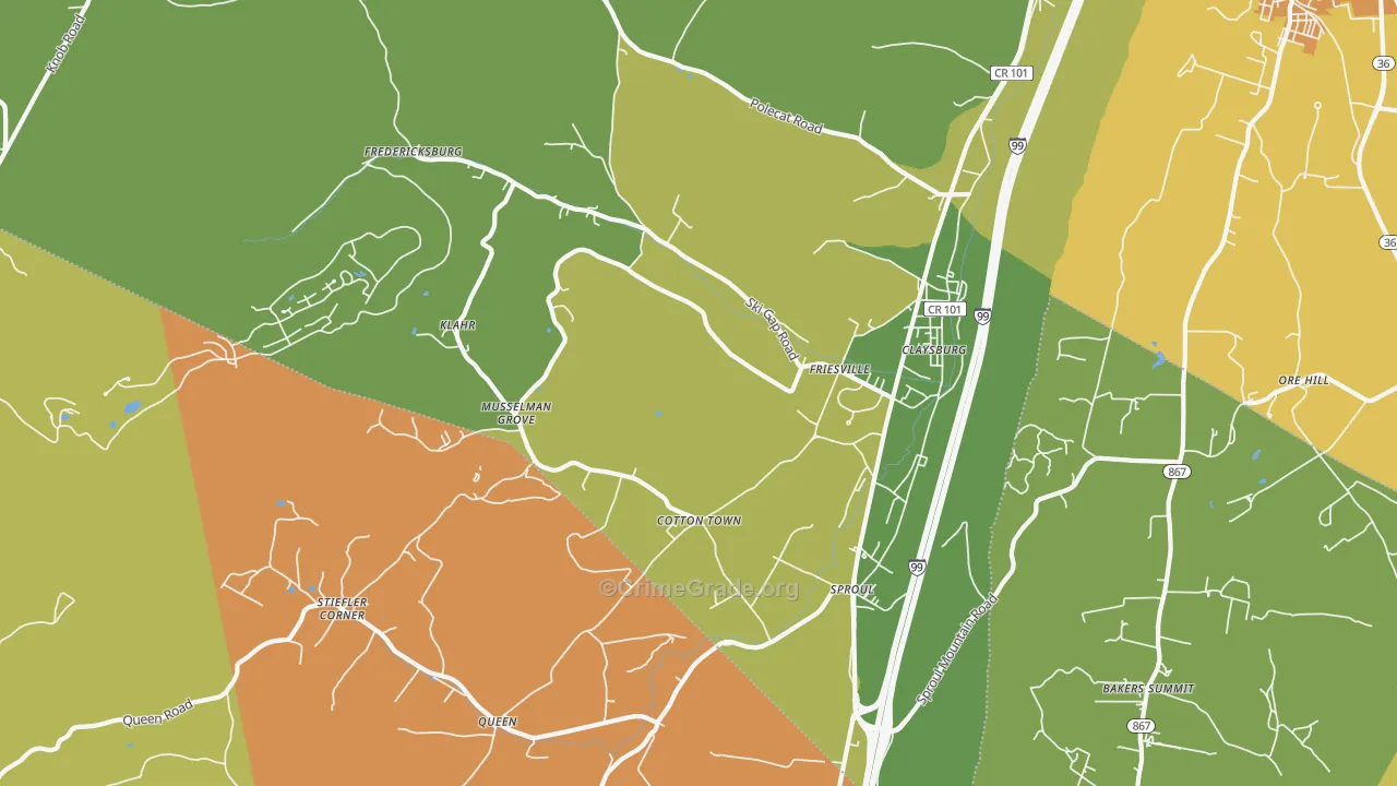 16625, PA Map of Drug-Related Crime Rates