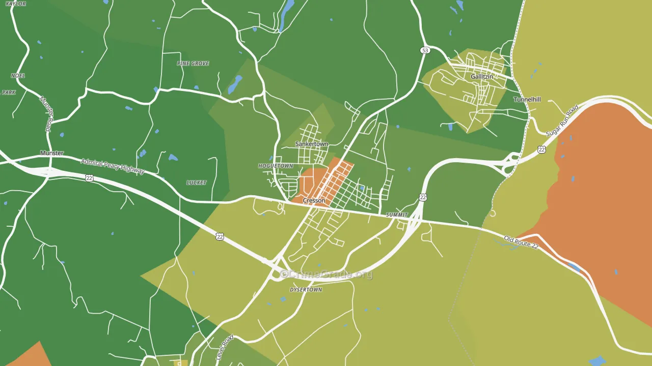 16630, PA Map of Drug-Related Crime Rates