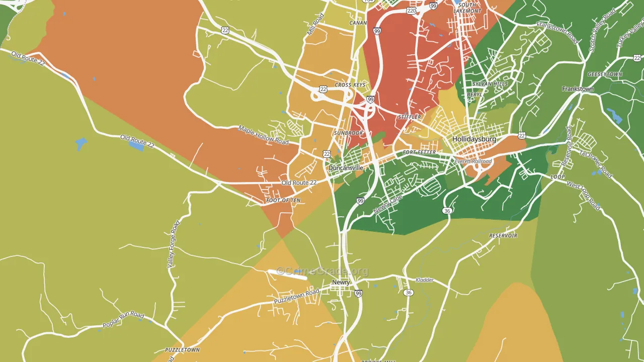 16635, PA Map of Drug-Related Crime Rates