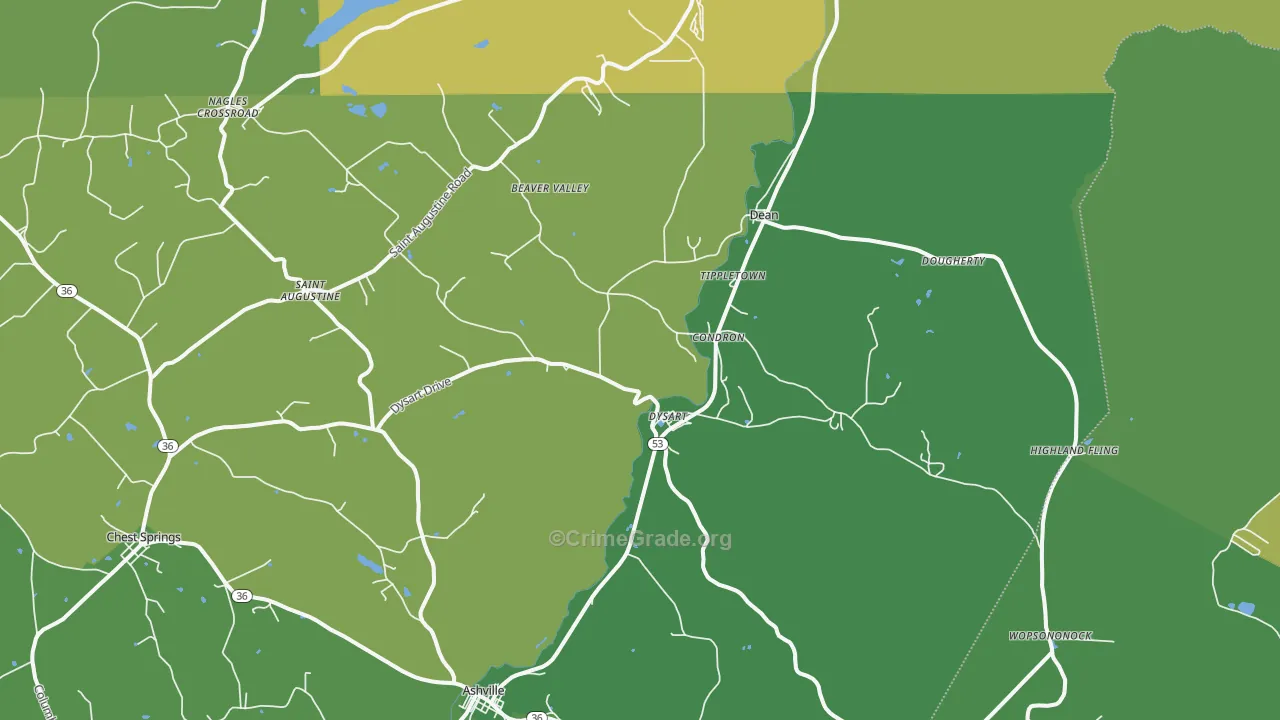16636, PA Map of Drug-Related Crime Rates