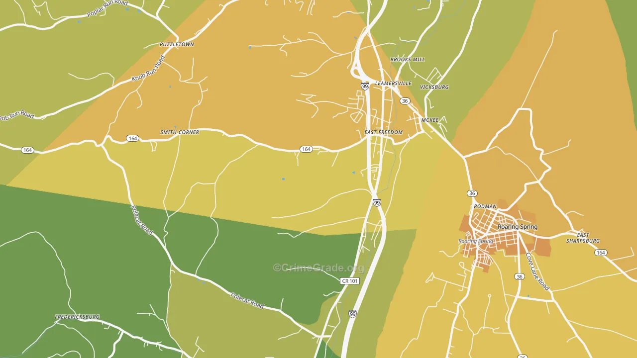 16637, PA Map of Drug-Related Crime Rates
