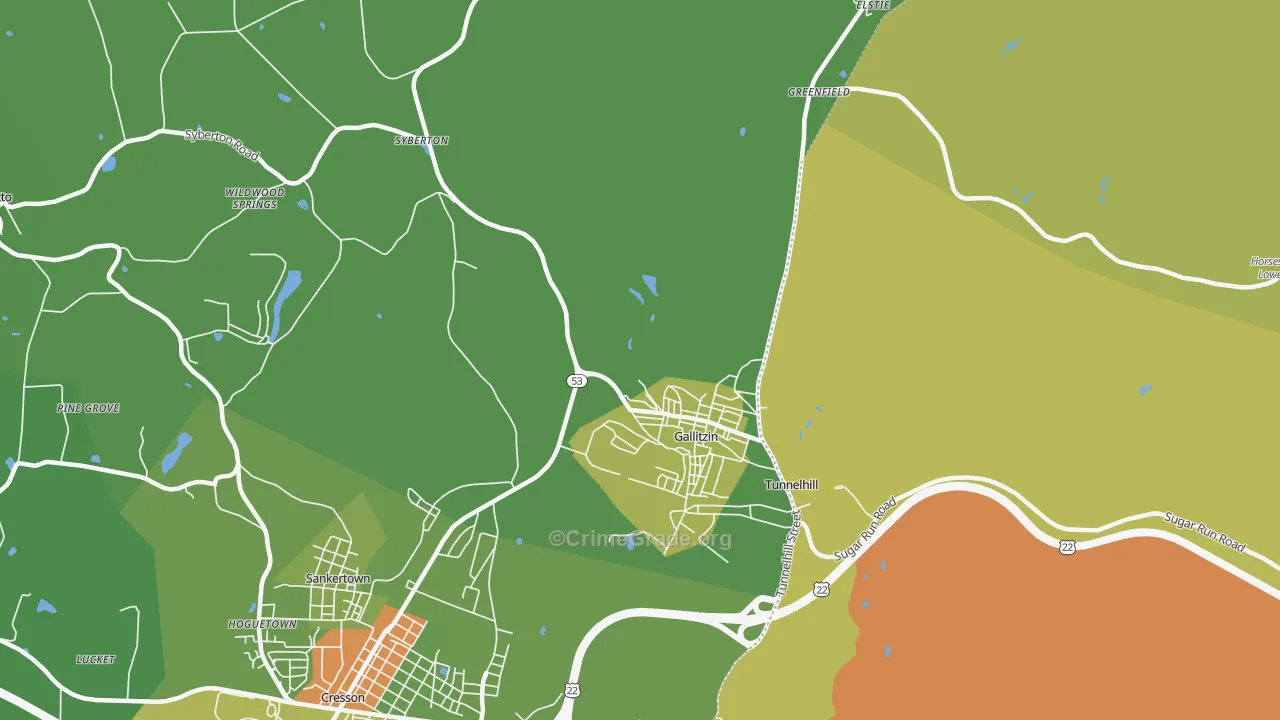 16641, PA Map of Drug-Related Crime Rates