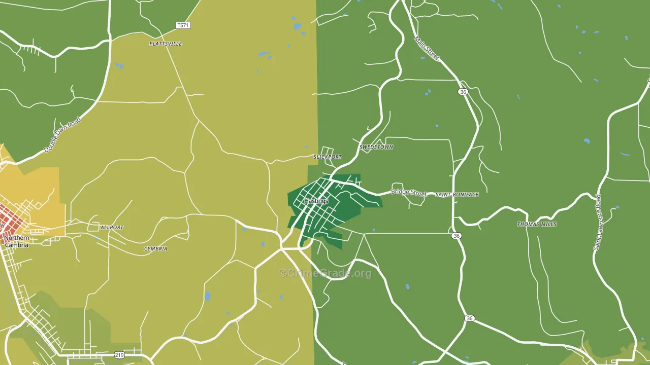 16646, PA Map of Drug-Related Crime Rates